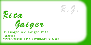 rita gaiger business card